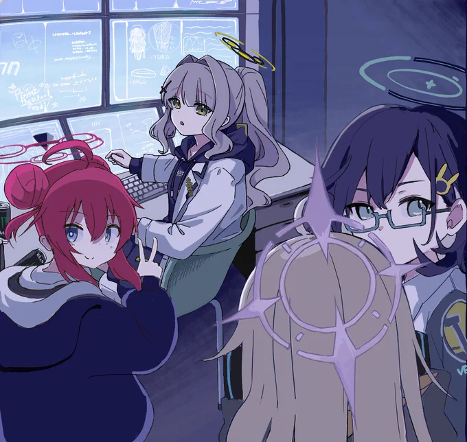 マキとハレとコタマとチヒロ  #ブルアカ 