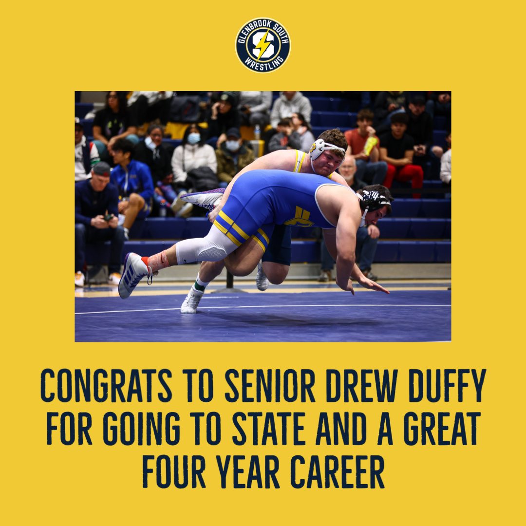 The coaches and program are proud of Drew Duffy. Besides being a great wrestler, he is a better teammate and leader. Duffy was a two time state qualifier and won the Prospect and Rus Erb Invites. Best of luck to Drew playing lacrosse. Congrats on a great career. @gbs_athletics