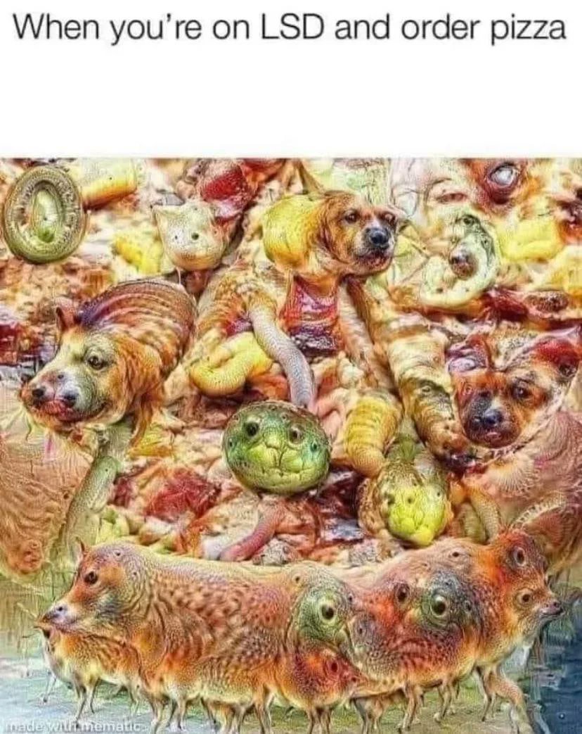 LSD + pizza = ???