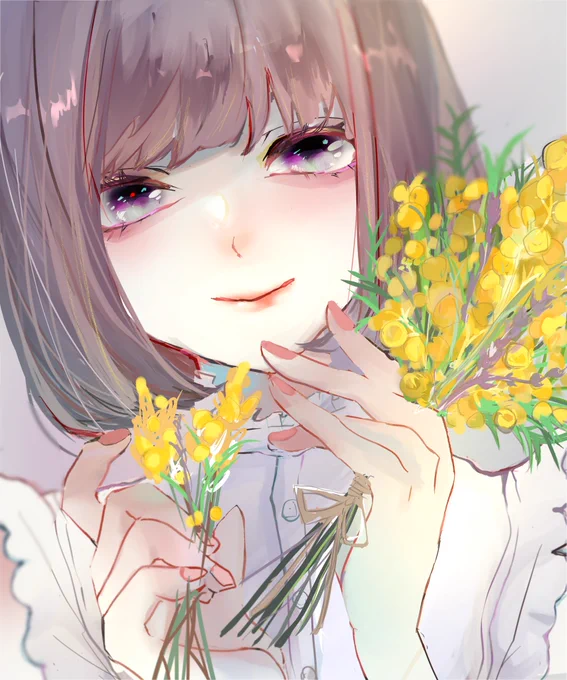 何故か消えてる…! 過去絵 ミモザ  #イラスト