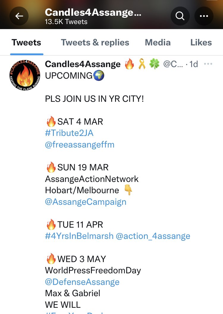 Melbourne4Wiki's tweet photo. @Candles4Assange @freeassangeffm @AssangeCampaign @action_4assange @DefenseAssange 🔥 SAT 18 MAR
A Call for Peace Rally
Truth Not War 🕊️
Melbourne https://t.co/HdWQVg7X2R