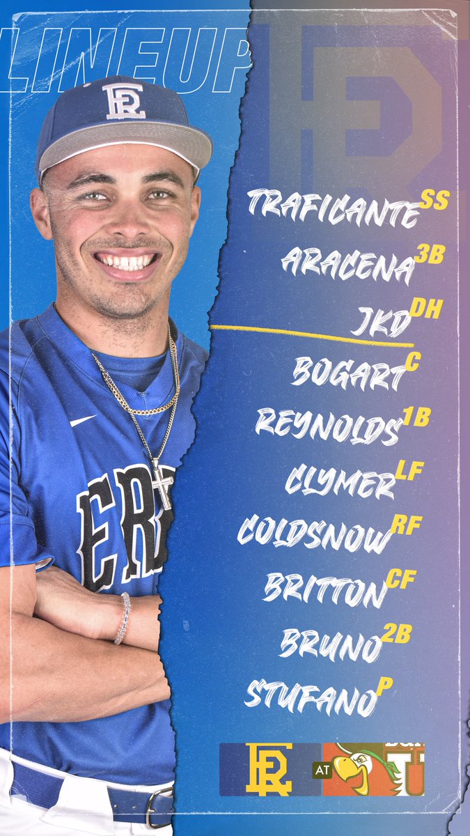 ERAUBaseball's tweet photo. First pitch just moments away in Miami Shores.

Here's the Eagle lineup for GM1 of the weekend⬇️ https://t.co/QG6LohWOV6