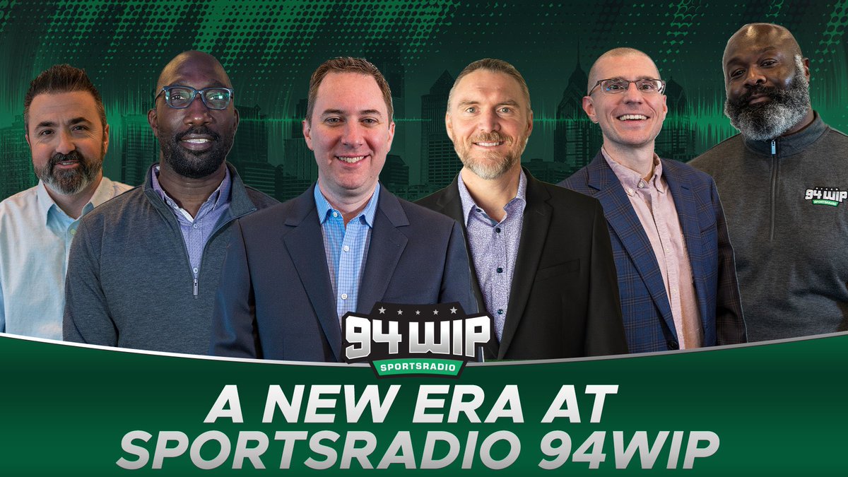 SPORTSRADIO 94WIP on X: A new era begins on Monday. 🎙️ 94WIP Morning Show  with Joe DeCamara & Jon Ritchie (6:00am-10:00am) 🎙️ 94WIP Middays with  Joe Giglio and Hugh Douglas (10:00am-2:00pm) 🎙️ 94WIP Af