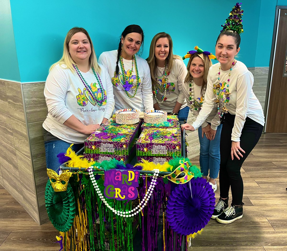 Got to spoil our staff today with the woo woo wagon and king cake!! <a href="/CreechElem/">Creech Comets</a>