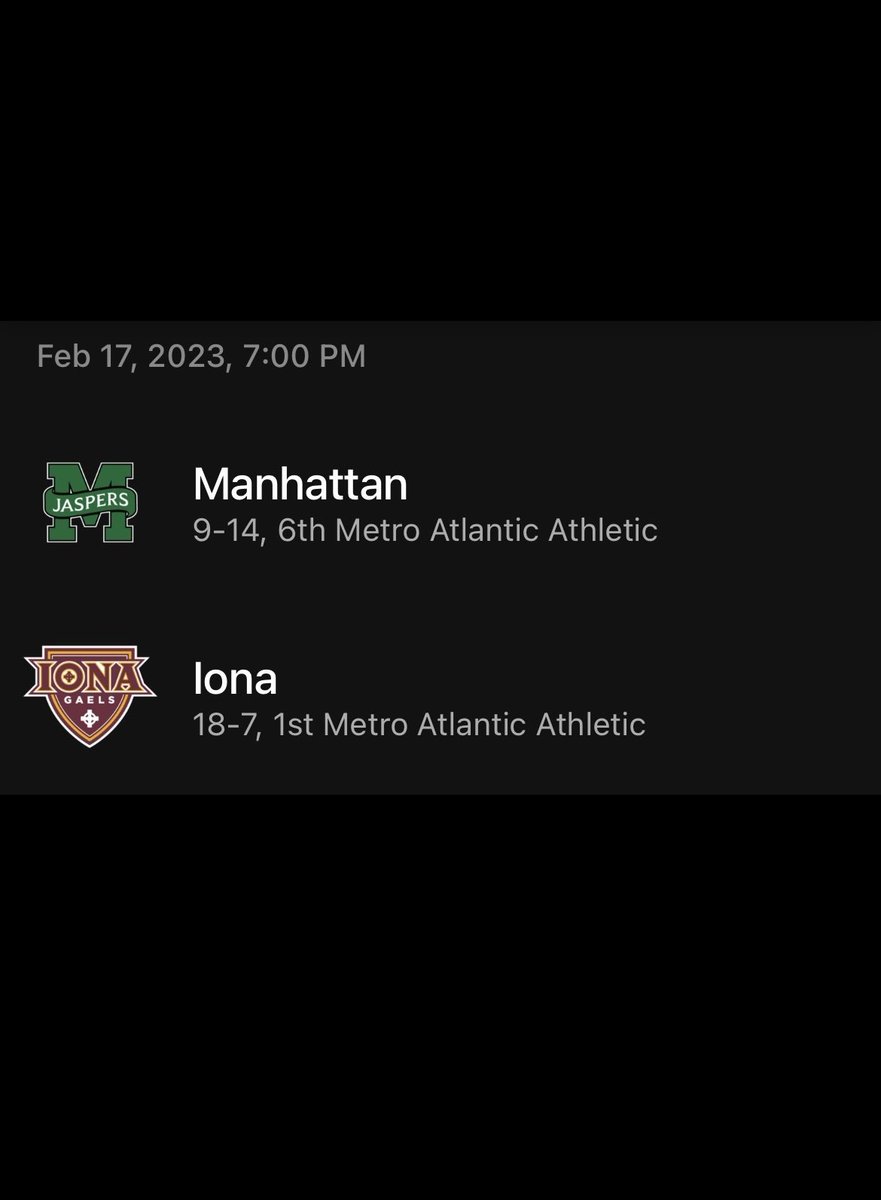 CrushTheBookie's tweet image. 🔥TONIGHTS #FREEPLAY IN #NCAAB #MAACHoops MANHATTAN @ IONA 

1:🏀MAN/IONA OVER 142 
110/100📺ESPN3 7pmET 

15-5 MY LAST 20 #FREEPLAYS TRYING TO GO GET THEM IN COLLEGE HOOPS

CHECK BACK ON SATURDAY NIGHT AT 6pmET FOR MORE #FREEPLAYS FOR ALL OF #GamblingTwitter #SportsBets