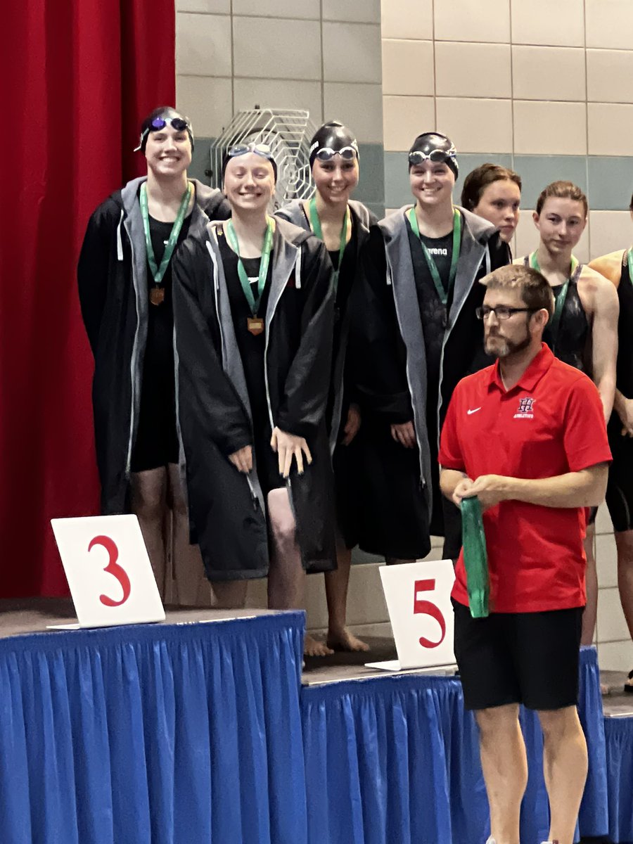 TippSwimming's tweet photo. Girls medley of Averie Jacquemin, Gracie Ganger, Alaina Jacquemin and Abigail Haas absolutely dusted the school record! 1:50.46!!!! #marchtocanton #qualified https://t.co/BTGd5UCwho