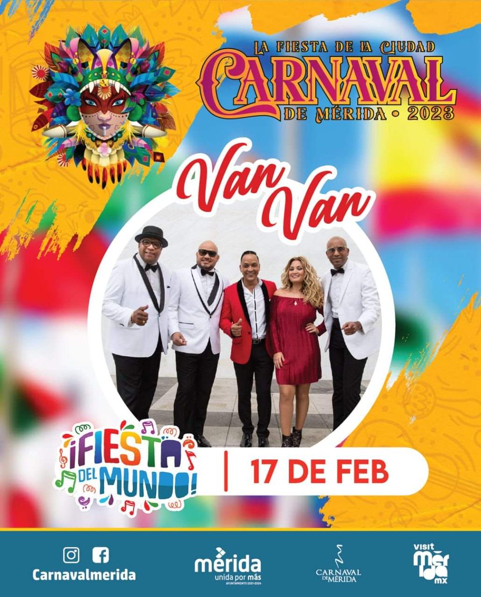 ConsulCuMerida's tweet photo. Ya están en #México el Tren de la Música Cubana Los Van Van, Haila con el proyecto Habanísima y el septeto Son +.

Artistas de #Cuba invitados a participar en el #Carnaval2023 de Mérida. https://t.co/YJ11T9wcN1