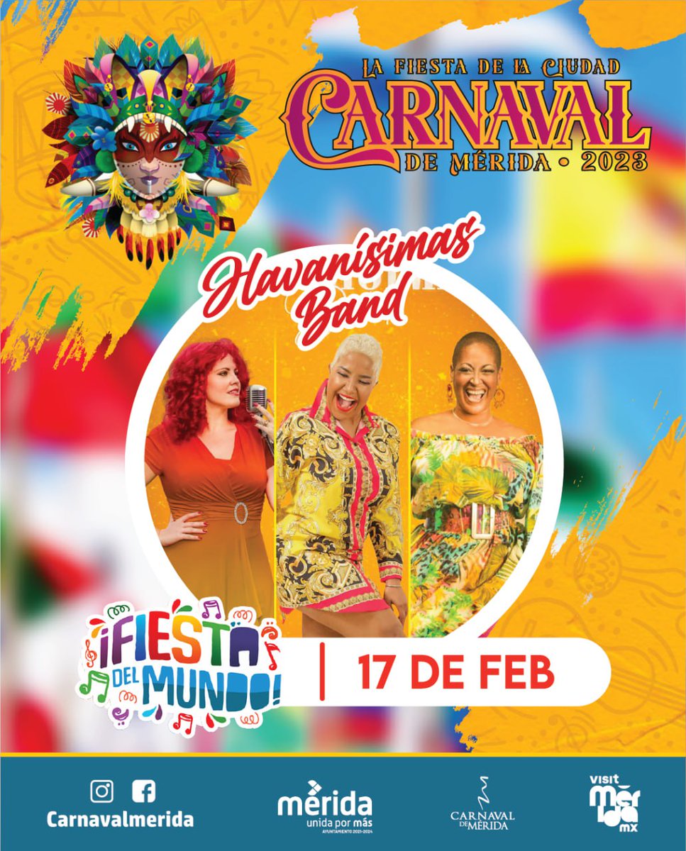 ConsulCuMerida's tweet photo. Ya están en #México el Tren de la Música Cubana Los Van Van, Haila con el proyecto Habanísima y el septeto Son +.

Artistas de #Cuba invitados a participar en el #Carnaval2023 de Mérida. https://t.co/YJ11T9wcN1