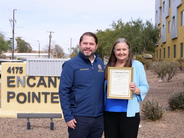 NAC_Phoenix's tweet photo. Thank you @RepRubenGallego, for delivering the Congressional Record of NAC's 50th Anniversary and this incredible funding resource dedicated to NAC's newest permanent supportive housing development, Osborn Pointe! 🎁 #NACcommunity #nonprofitorganization #NAC50thAnniversary https://t.co/FhtJRZtrYJ