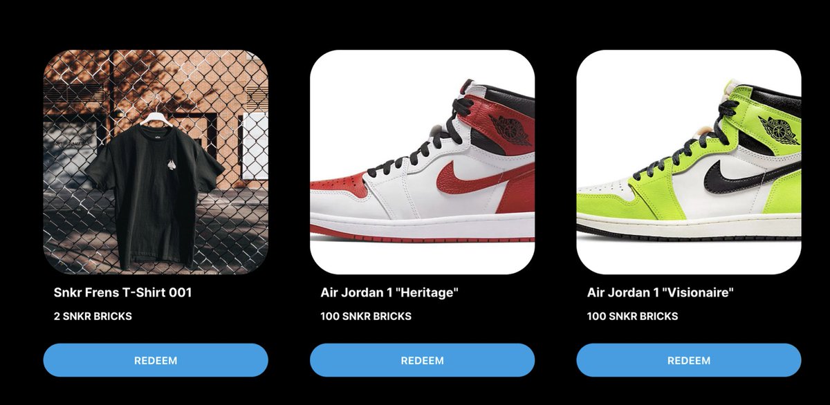 sncollectorclub's tweet photo. Might wanna check our brick store, if you got some extra bricks laying around!

Tip: snkr bricks are collected for each snkr fren you own, for free just accumulate and pay gas to claim to claim on our custom dashboard. 

All products are in our store just cost gas plus shipping! https://t.co/XcUX6FfdFg