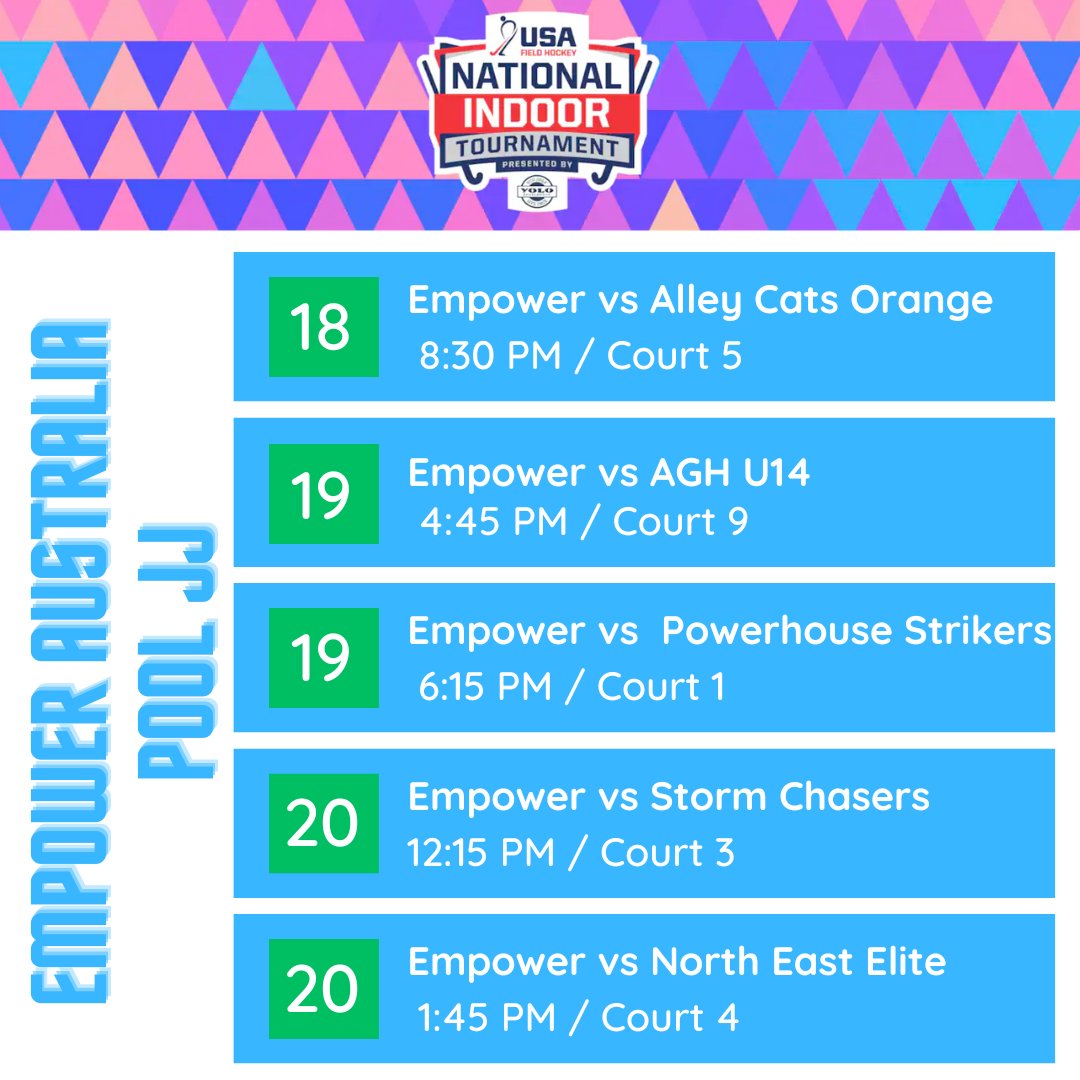 EmpowerFHA's tweet photo. Our U14s are heading to the @USAFieldHockey National Indoor Tournament this weekend at Spooky Nook in Lancaster, PA.  See you there! #fieldhockey #empoweryourself https://t.co/ymDGbPLTXQ