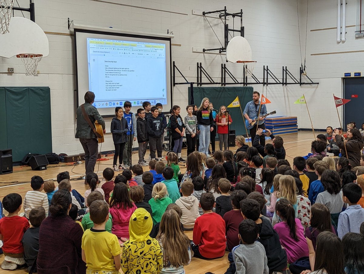 I was incredibly proud of our brave students who performed their original songs at today's Justin Roberts All-School Assembly! We are grateful to <a href="/MusicianJustin/">Justin Roberts</a> &amp; <a href="/LiamDavis/">Liam Davis</a> &amp; our PTO for making this possible at Willowbrook. Congratulations to our student performers! #d30learns
