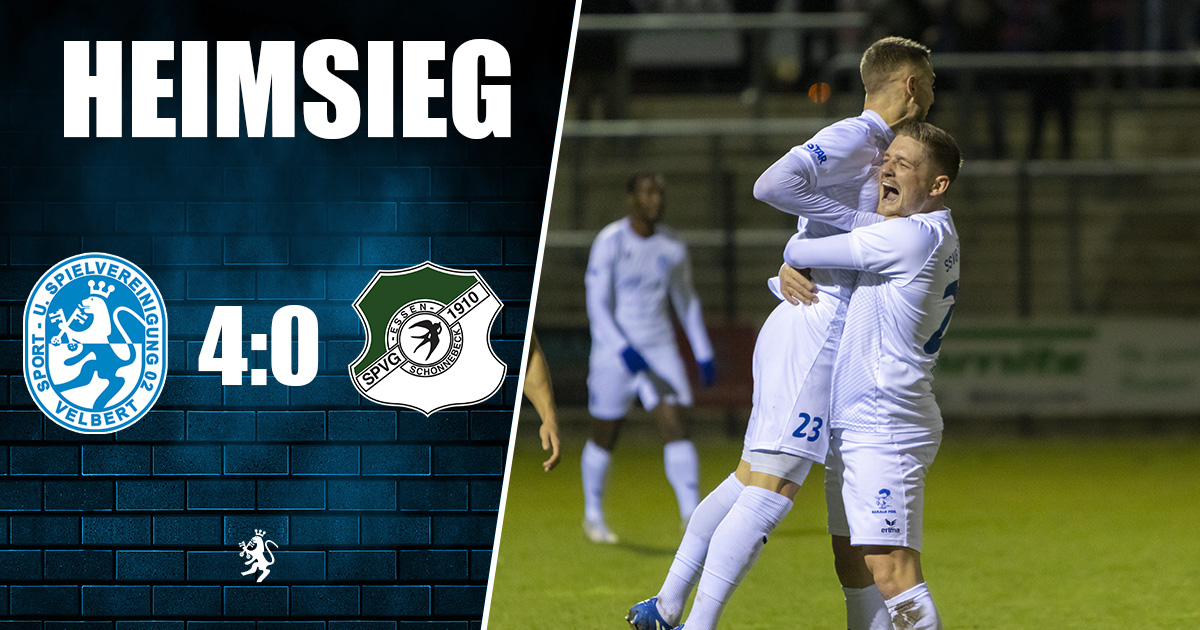 HEIMSIEG 

Unsere Jungs schlagen die SpVg Schonnebeck mit 4:0 und bleiben damit im dritten Spiel in Folge ohne Gegentor. 

Ganz starke Leistung der Jungs und ein toller Start ins jecke Wochenende.