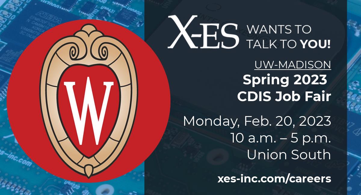 Hey @UWMadison students! X-ES will be on-site Monday at the CDIS (Computer, Data & Information Sciences) Job Fair from 10 a.m. to 5 p.m. #BadgerEngineers looking for a student program based right here in the Madison area should make sure to stop by our booth for more information!