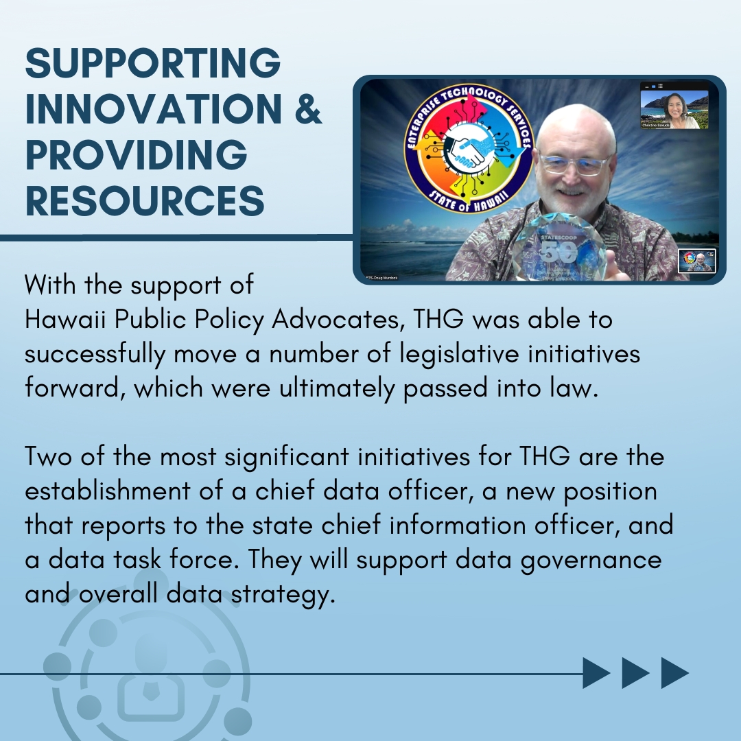 TransformHiGov's tweet image. As we continue our important work in 2023, we’d like to take a moment to reflect and share some highlights from our #2022 Annual Report. Our #AnnualReport series starts with an excerpt from Executive Director, Christine Sakuda’s executive summary. #techmodernization