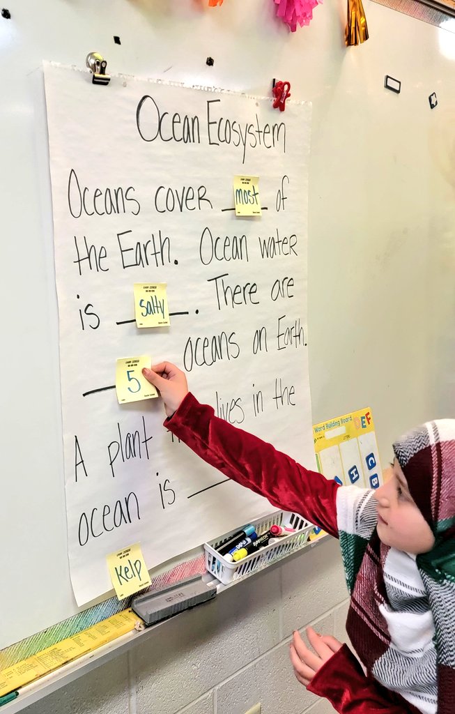 MrsSpillman1's tweet photo. Our Ocean Ecosystem project is starting to come together! Today, we began with a cloze read, followed up with a choral read, and ended with creating marine life for our ecosystems. I can't wait to see their finished projects! #BrightAtBriarwood https://t.co/Nb4I23vNiQ