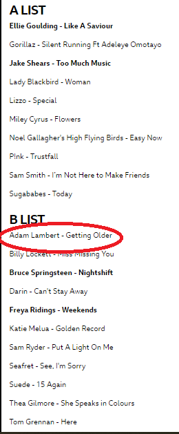 Radio 2 New Music Playlist
18th - 24th Feb 2023
Adam Lambert - Getting Older #HighDrama
@JBsWhatsOn2 #BBCRadio2 
bbc.co.uk/programmes/art…