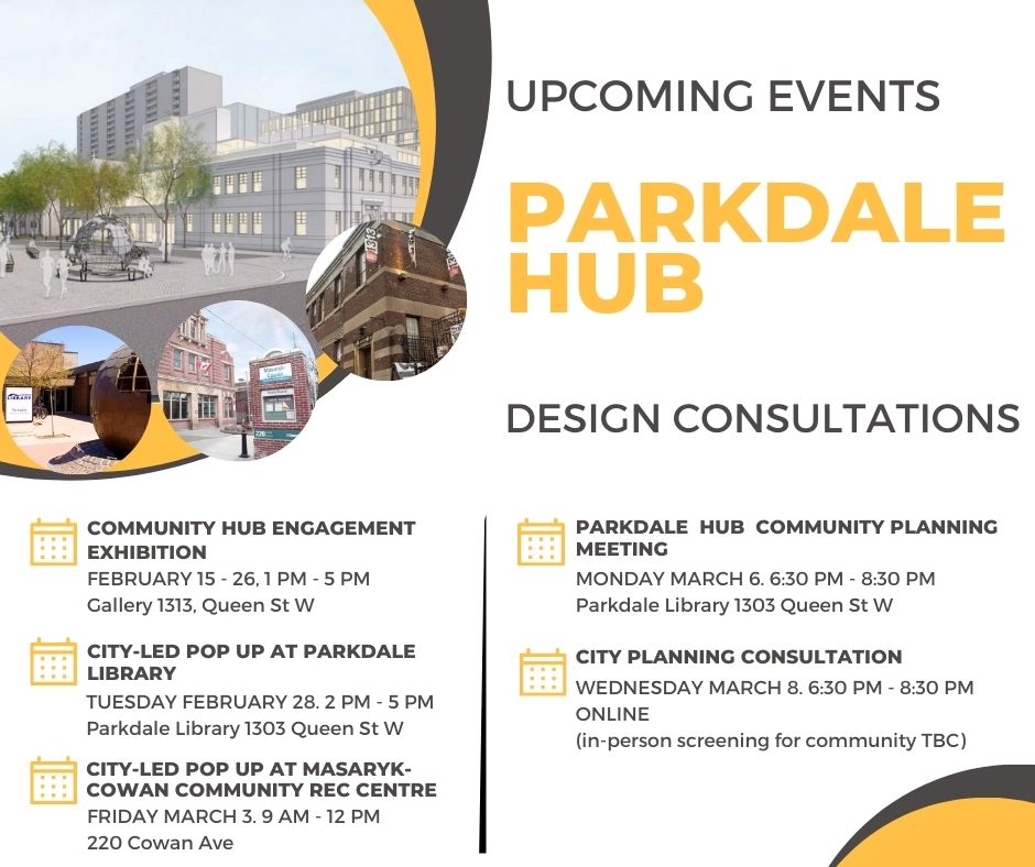 UPCOMING PARKDALE HUB EVENTS - *|parkdale.to/2023/02/17/upc…|*