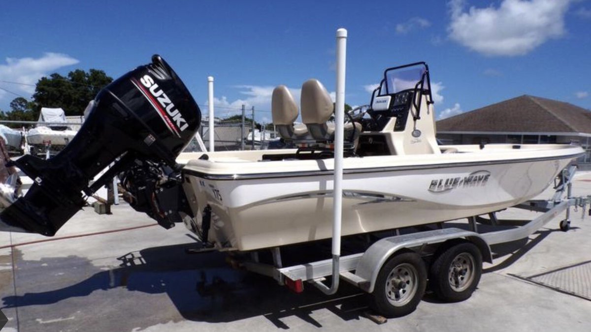 catchingthecure's tweet photo. One more week and she will be mine! Can’t wait to get going again! @catchingthecure @BassProShops @BlueWaveBoats @simmsfishing @smithoptics @CampZeroCoolers https://t.co/JXC2asCA71