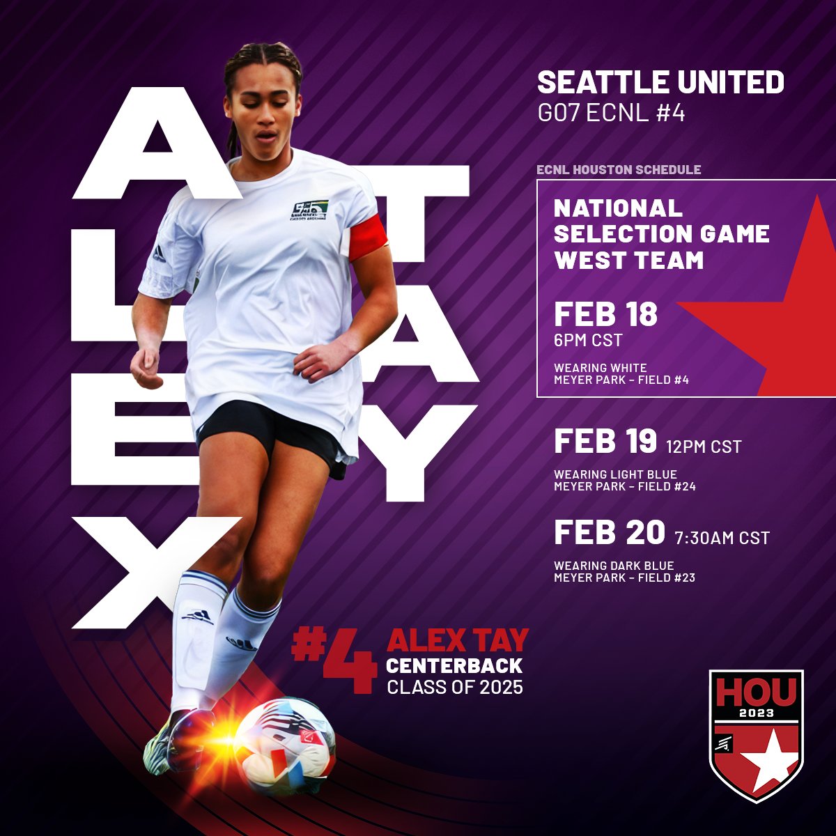 My schedule for ECNL Houston Showcase!! Our team's looking forward to competing in our first showcase of 2023. Kicking off tomorrow! <a href="/ECNLgirls/">ECNL Girls</a> <a href="/TheSoccerWire/">SoccerWire</a> <a href="/TopDrawerSoccer/">TopDrawerSoccer</a> 
#ECNLHOU #LeadersPlayHere #compete