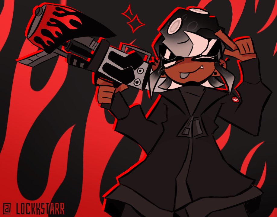 LOCKKSTARR's tweet photo. Dark Bomber Jacket looks cool . Grill likes the Toni Kensa Brand a lot .
#splatoon #splatoonoc #oc #ocart #kensa https://t.co/5QAvg3Ojz3