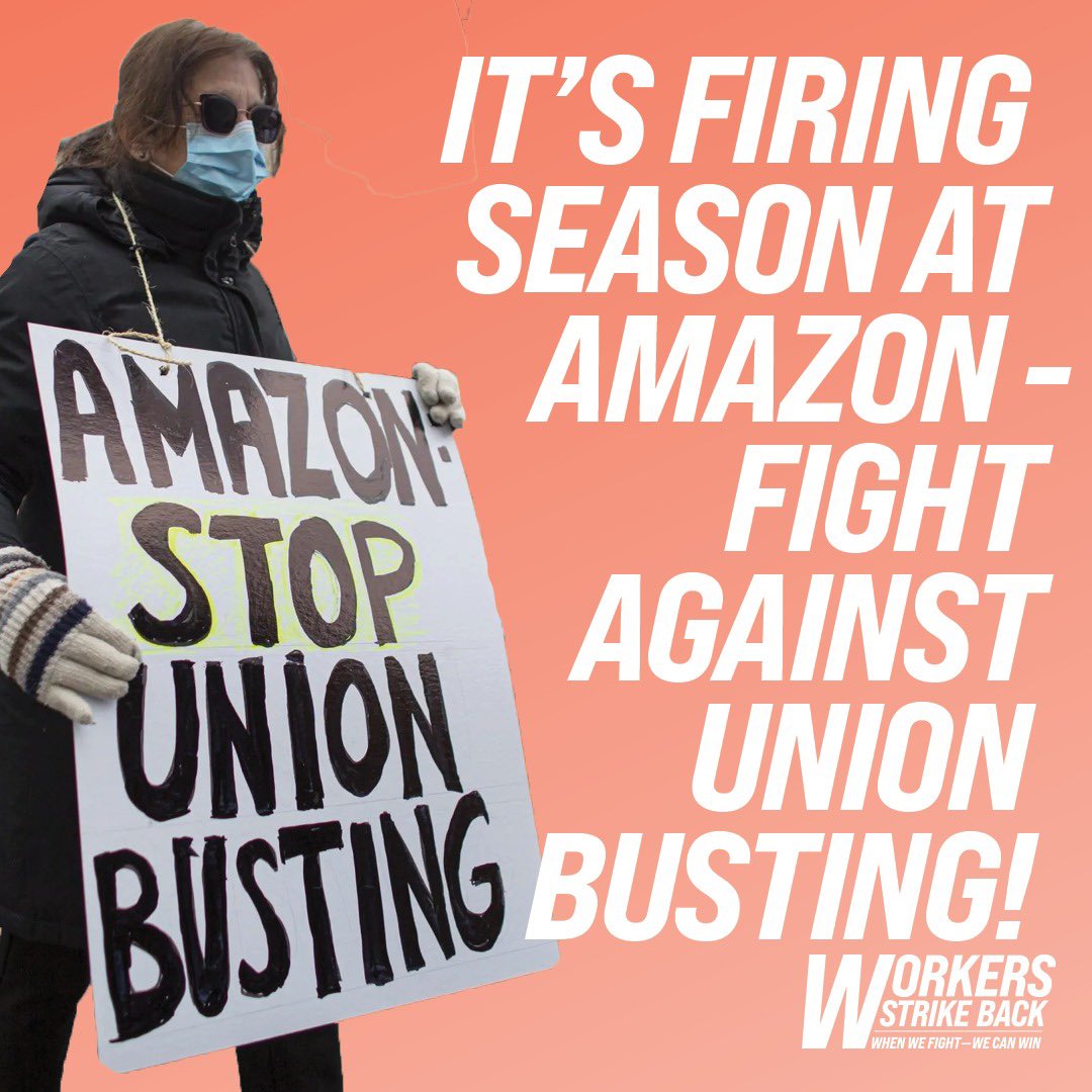 wrkrsstrikeback's tweet photo. On Jan 17, Amazon fired Edward Clarke, a union organizer at the KCVG Air Hub in KY. Within days, Amazon fired at least 5 other union supporters. We need to fight this union busting!

📝 SIGN NOW to demand that Amazon reinstate ALL workers unjustly fired: https://t.co/eroAnp2rQY https://t.co/qRkJApI3A0