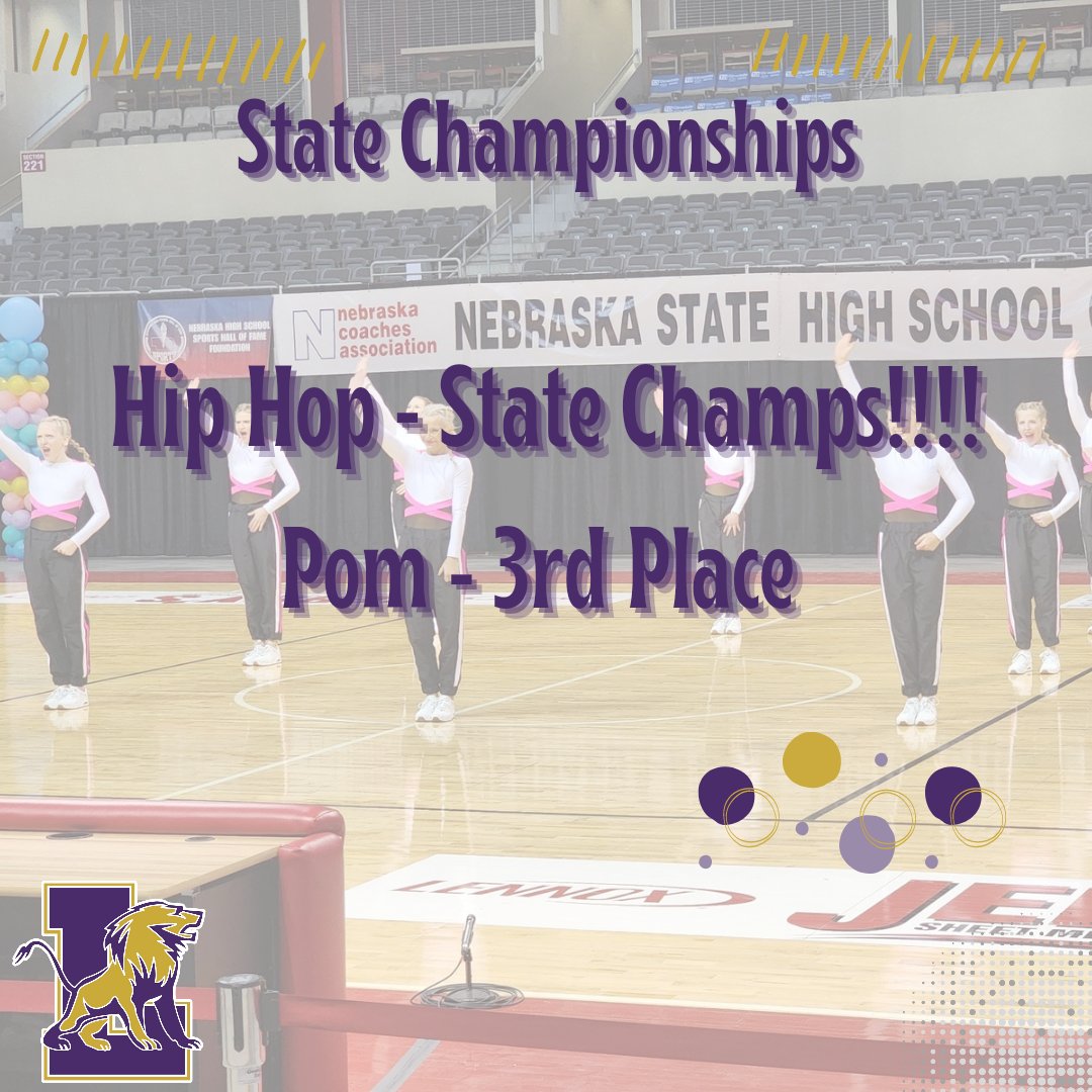 State Dance results

Hip Hop - State Champs!!
Pom - 3rd Place

#LouisvilleLions
#CementCity
#PurplePride