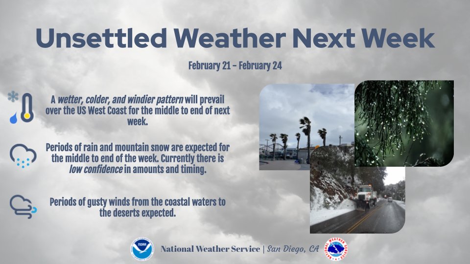 NWS San Diego on Twitter "The potential for more wind, rain, mtn snow