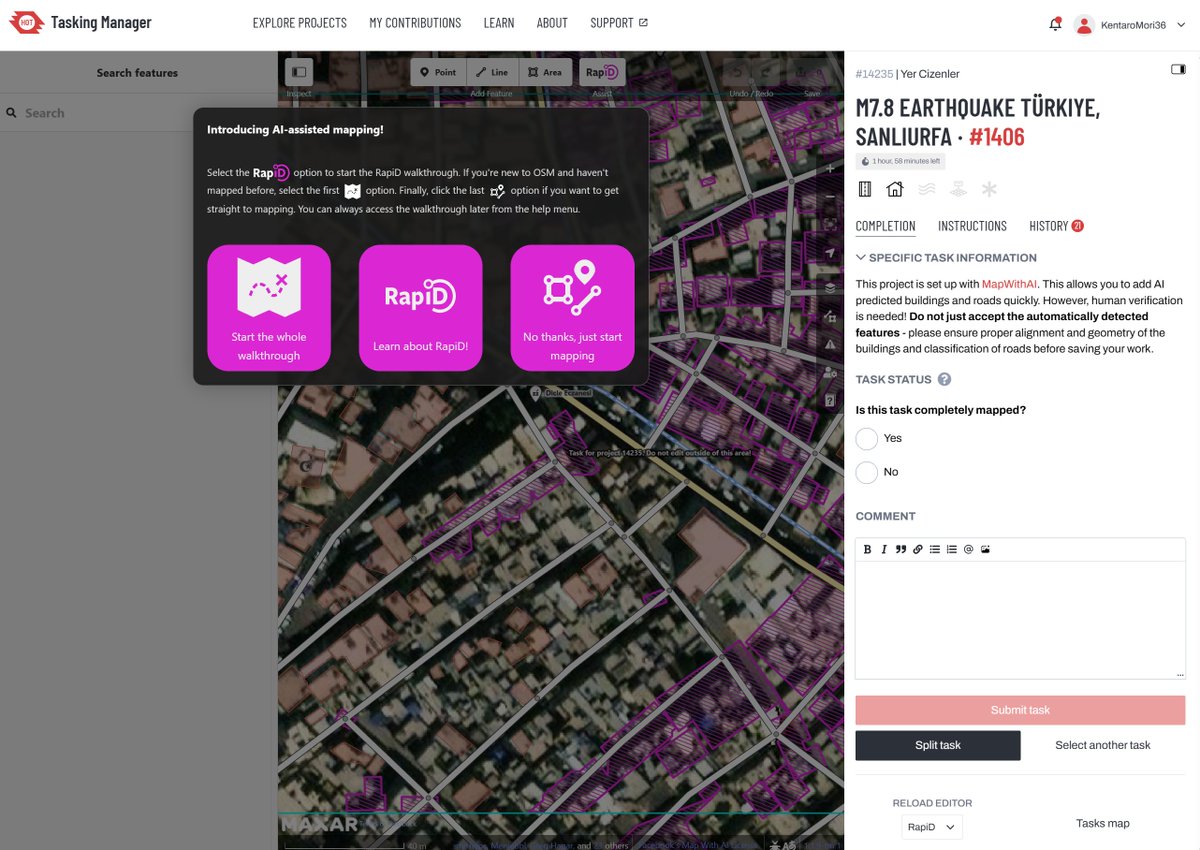 I haven't done crisis mapping since I was an undergraduate student.
Added AI aids looks like
#OpenStreetMap #crisismapping