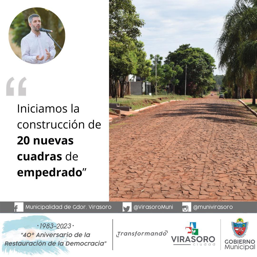 RadioNewMaster1's tweet photo. Buenos días! El intendente Emiliano Fernández Recalde cerró la semana con un Viernes de 🚨ANUNCIOS 👇🏻
✅ 20 Cuadras + de #Empedrado:
🔺Victoriana D. de Soto desde 25 de Mayo a Pago Largo (Vuelta Ombú).
🔺 Güemes desde San Martín a V.D de Soto (Vuelta Ombú). https://t.co/SEXkRkRCn3