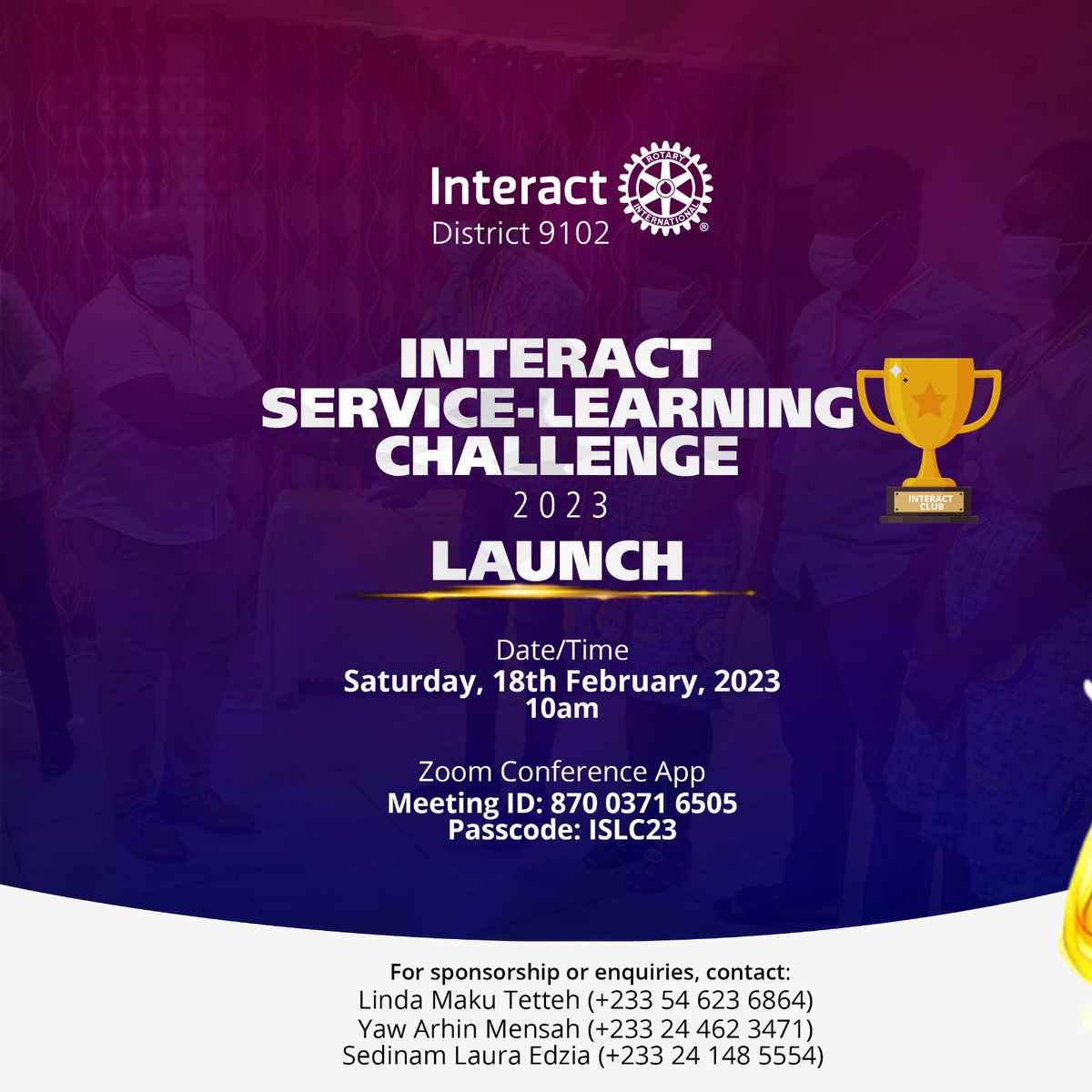 Interact9104's tweet photo. Join us tomorrow for the launch of the @Rotary District 9102 Interact Service-Learning Competition

Rejoignez-nous demain pour le lancement du concours d'apprentissage par le service Interact du District 9102 https://t.co/9zgTaLs4j2