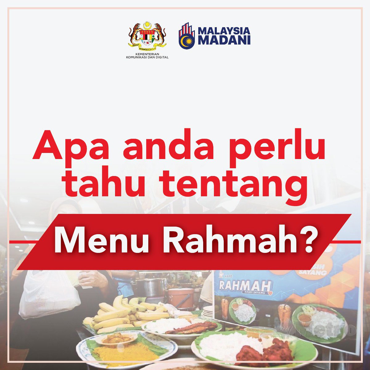 JaPenWPKL's tweet photo. APA ANDA PERLU TAHU TENTANG MENU RAHMAHโ
#MenuRAHMAH
#MenuRM5
#MalaysiaMADANI
#DemiRakyat
#DemiPertiwi
#KLCeria
#CMSWPKL https://t.co/DxqBTvO4Cw