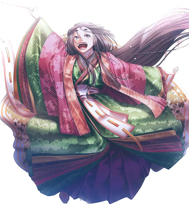 #イラスト昔描いた十二単 