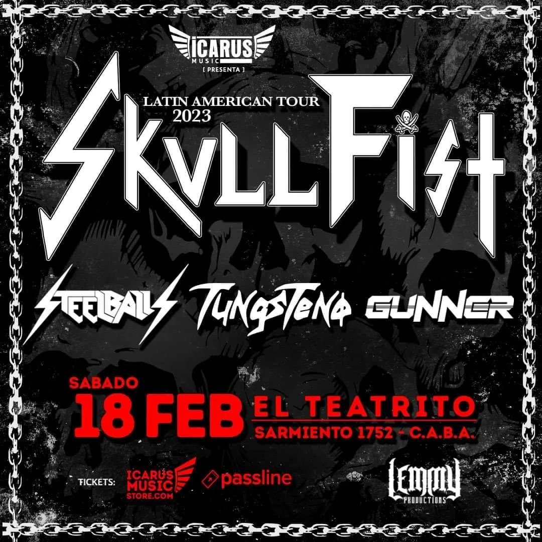 Agenda del Metal Internacional
mañana en el Teatrito toca #skullfist presentando el Latin American Tour 2023 junto a #tungstenothrash mas bandas invitadas auspicia @IcarusMusicarg