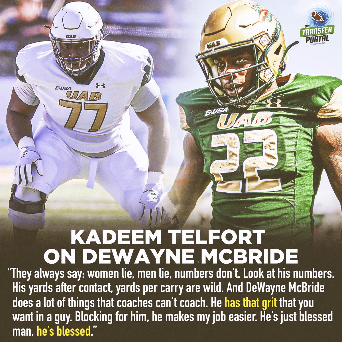 TPortalCFB's tweet photo. Kadeem Telfort just wants the world to know that DeWayne McBride is SPECIAL 🤩

“He’s just blessed man. He’s blessed.” - @TellyB76 https://t.co/4Gzev1pFMD