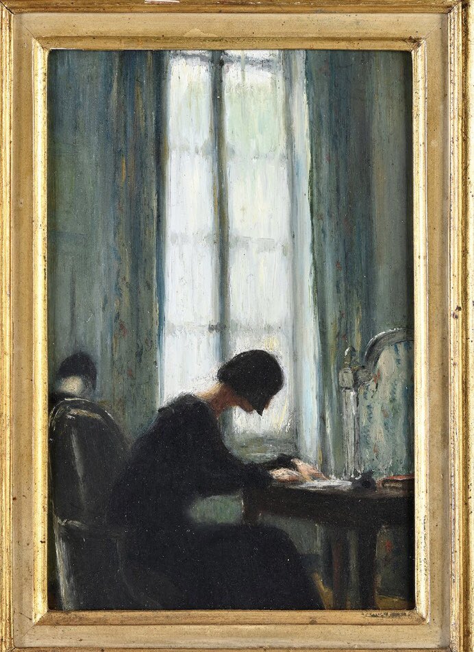 OctaveParallele's tweet image. À gauche : ‘Jeanne Bertrand écrivant à sa table’ (par Jacques Baugnies de Saint-Marceaux)
À droite : ‘Émilie écrivant sa thèse’ (par son mari)
#GettyChallenge