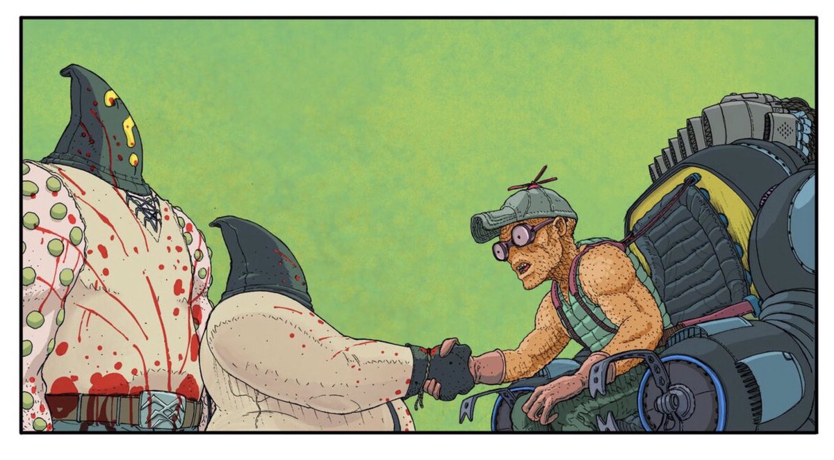 NickPitarra's tweet photo. I’ve jumped in to help finish off colors on #AxWielderJon with the mighty @TheComiKen in studio with me grinding away (while I wait on the remarque/signature sheets from the printer). We are so close now. #KaroshiComics Progress… https://t.co/tV1H6A9cMA