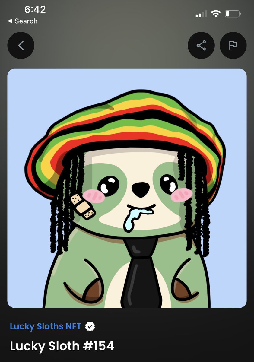 Cryptoloverabc's tweet photo. One of my newest @nft_luckysloths #Luckysloth #NFT https://t.co/ckLkR84qLS