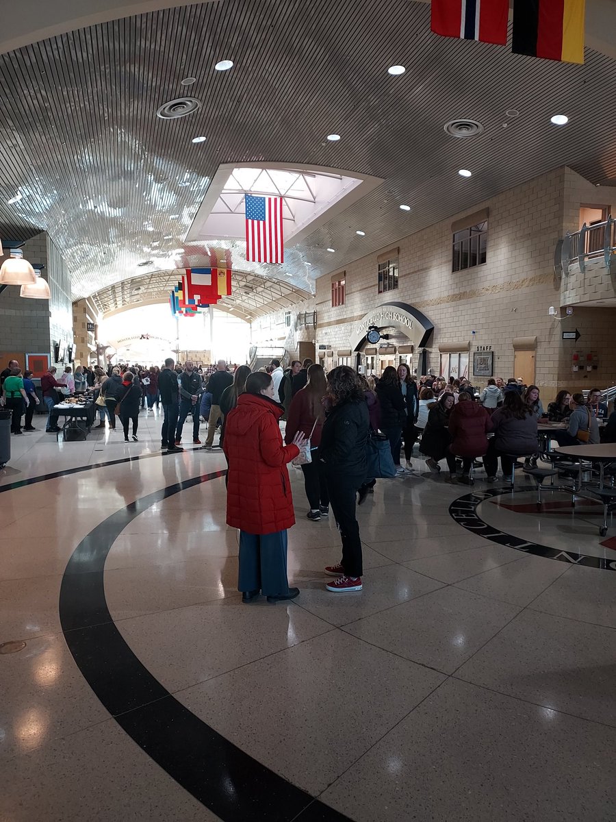 DrBradJohnson's tweet photo. Had an amazing time with the Monticello  school district in Minneapolis.  Check out the awesome lobby of the high school. https://t.co/98avTSXqSN