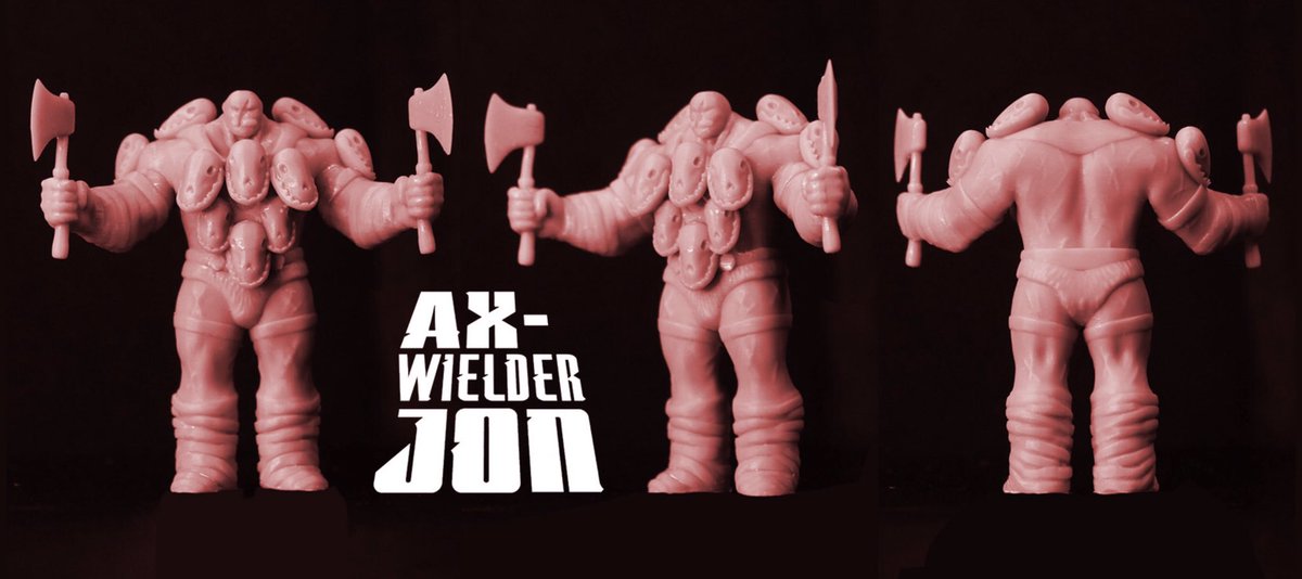 NickPitarra's tweet photo. Also, the OVER-SIZED #AxWielderJon M.U.S.C.L.E.S. are in hand (first customer reaction attached). If you need custom toys for your campaigns/properties I highly recommend  @nnwentland, top notch quality and hands on design work. I think he’s swamped with orders …so plan ahead! https://t.co/TEjWixROO0