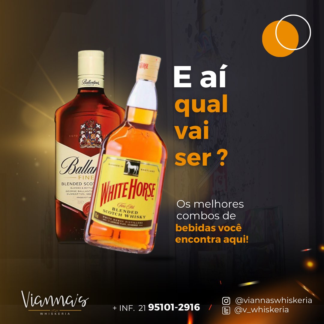 Na Vianna’s whiskeria você encontra a sua bebida favorita, e aí qual vai ser ?
