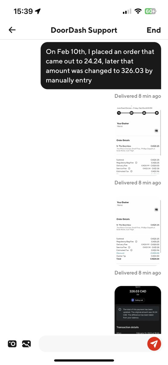 amandersonism's tweet image. @DoorDash
 How can I trust a company who #overcharges someone by $300+ and their #customerservice doesn't do anything to really figure out why... on top of that, there is no phone line, and they discounted my chat about 10 times... 

#doordash #badcustomerservice #badservice