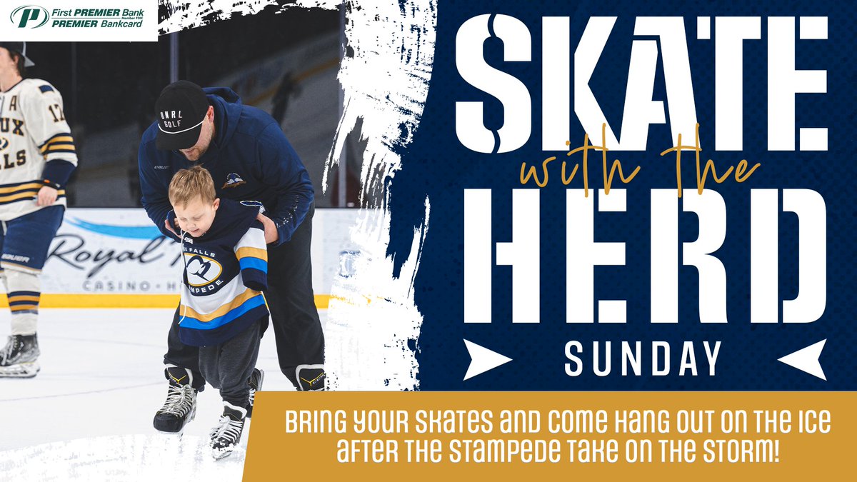 We've got another opportunity to come and join the Stampede on the ice after Sunday's game! 

Make sure to bring your skates and enjoy a little Sunday evening skate session at the Premier Center!