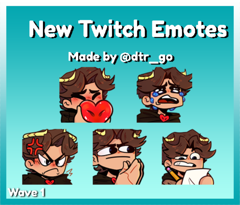 Nukeri_'s tweet photo. Thanks to @Dtr_Go for the new emotes on the channel!

I'm so excited to bring new emotes to the channel!

(I made the background but y'know Graphic Design is my passion) https://t.co/QyGllZGtVk