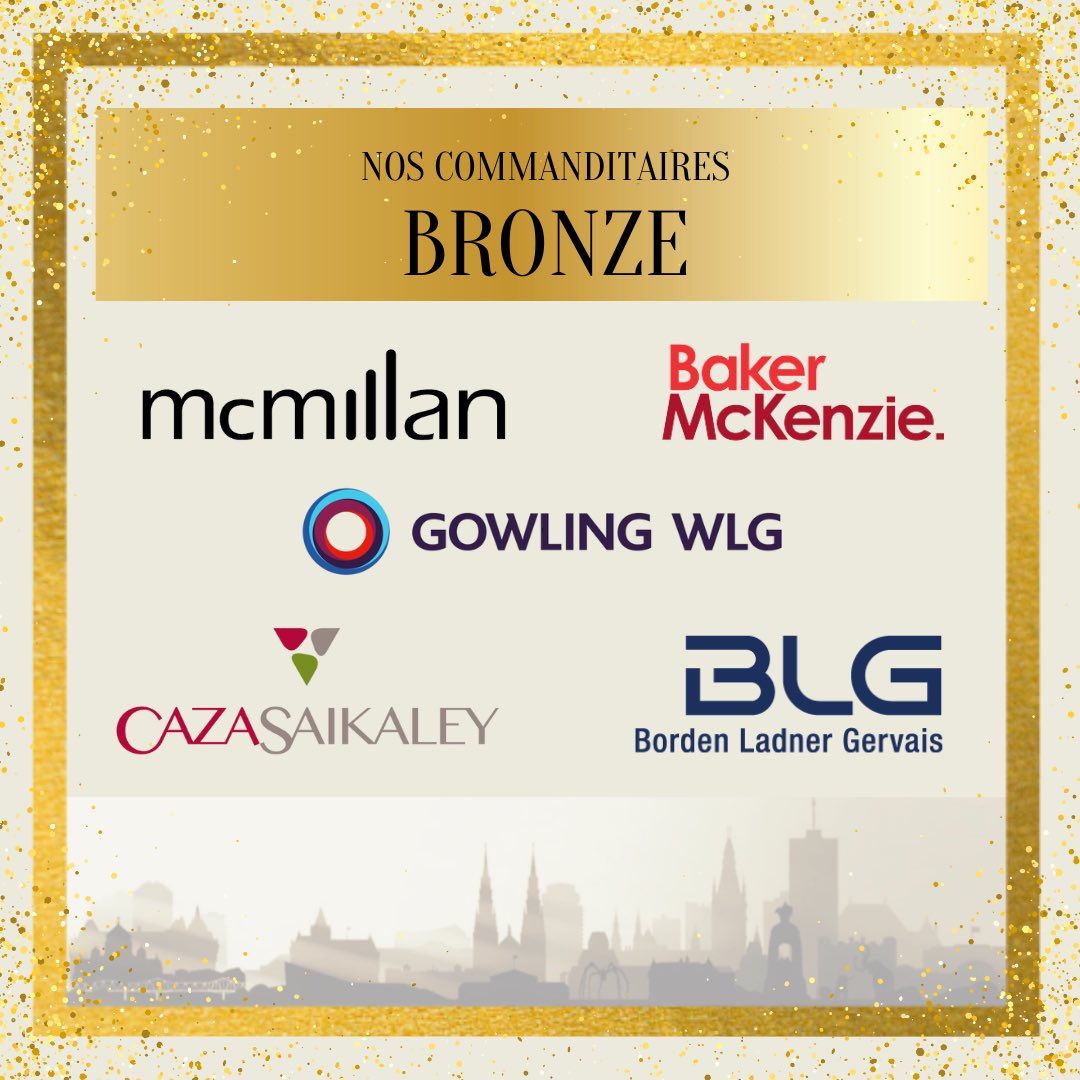 AECLSS's tweet photo. Souper Français 2023 - Juristes Power est toujours en cours! 😍
 
Prenons un instant pour remercier nos commanditaires ✨BRONZE✨:  
McMillan; Borden Ladner Gervais; Caza Saikaley; Baker McKenzie et Gowling WLG. https://t.co/6FfWHDpZdH