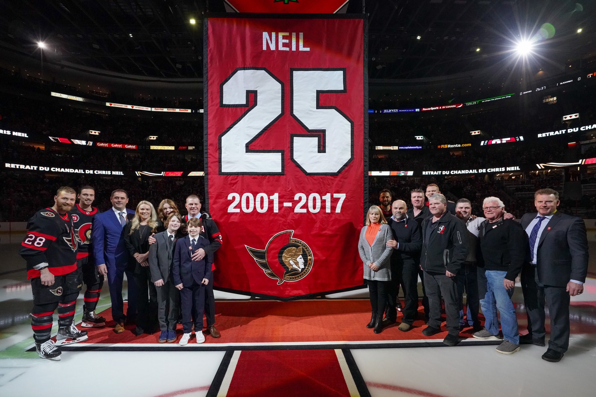 NHL on Twitter: "Tonight, the @Senators sent Chris Neil’s No. 25 to the