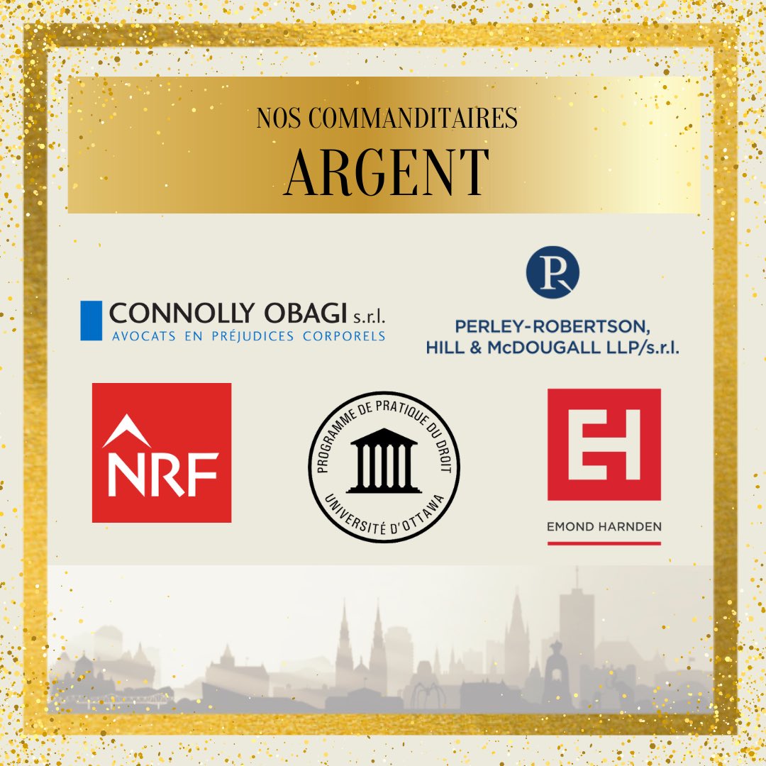 Le Souper Français 2023 - Juristes Power a officiellement commencé! 😍   Prenons un instant pour remercier nos commanditaires ✨ARGENT✨:   Connolly Obagi; Perley-Robertson, Hill & McDougall; Emond Harnden; Norton Rose Fullbright et Programme pratique du droit