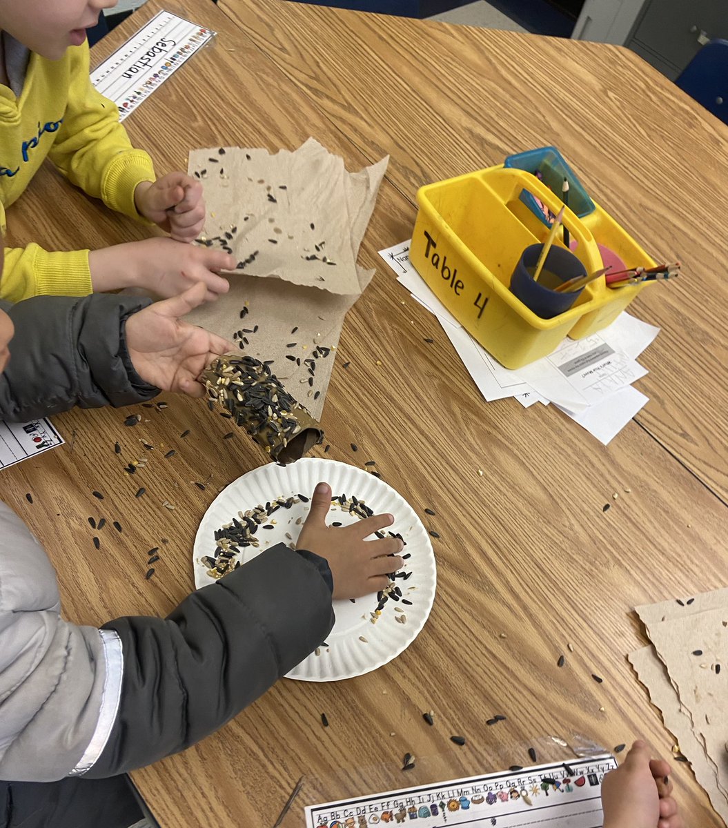 We had so much fun making bird feeders in science today. Looking forward to seeing what types of birds we can observe once we put them outside! 

<a href="/ColumbiaES_fcps/">Columbia Elementary School</a> #smallschoolbigheart
