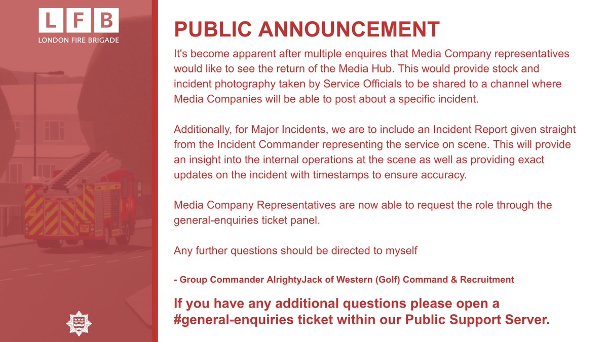 The London Fire Brigade have re-released the Media Hub, allowing Media Company Representatives to access Incident Reports and Official Service Photography.