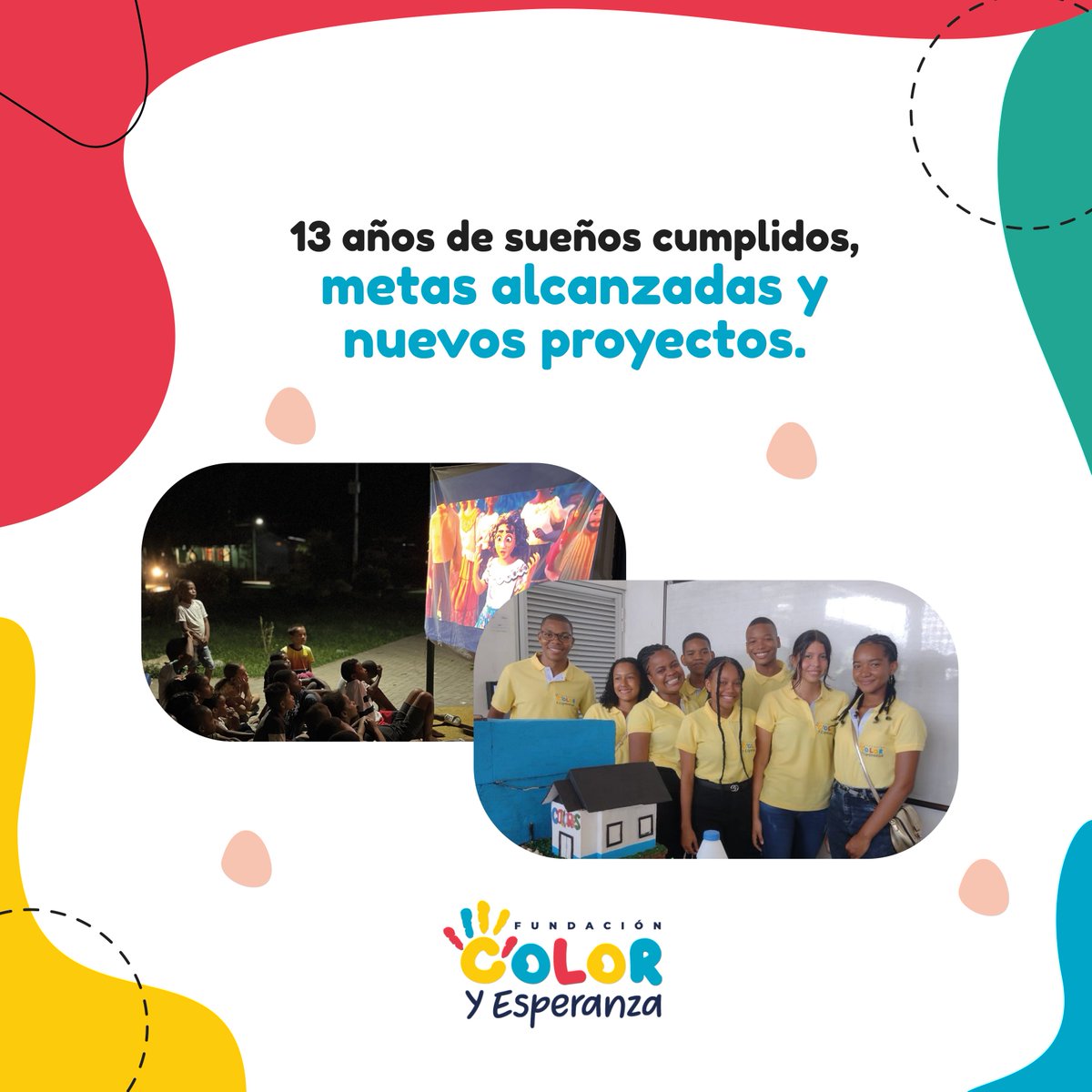 ColorFundacion's tweet photo. 🎂¡Hoy estamos de cumpleaños!🎈

Cumplimos 13 años de vida jurídica, y estamos muy felices de continuar trabajando por el bienestar de los niños, niñas, adolescentes y jóvenes en el Departamento del Chocó.

🌟 Juntos coloreamos esperanza 🙆🏽‍♀️

#Funcoes #cumpleaños #Chocó #Unguía https://t.co/YZr8Xl2SsR